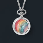 Cute Watercolor Personalized Rainbow Necklace   腕時計<br><div class="desc">Brighten your look with these cute watercolor rainbow necklace,  featuring a soft,  hand-painted design. Personalize them with your name or monogram for a playful and stylish accessory that’s uniquely yours. A perfect gift for kids,  teens,  or anyone who loves color and custom flair!</div>