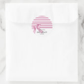 Cute Watercolor Pink Bow Baby Shower ラウンドシール (バッグ)