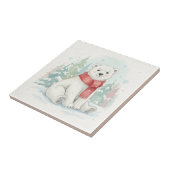 Cute Watercolor Polar Bear Winter  タイル (側面)