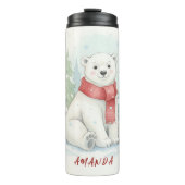 Cute watercolor Polar Bear Winter  タンブラー (正面)