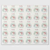 Cute watercolor Polar Bear Winter  ラッピングペーパー (フラット)