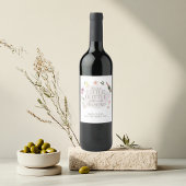 Cute Watercolor Pregnancy Reveal Personalized ワインラベル