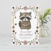Cute Watercolor Raccoon Pregnancy 案内状 (スタンド正面)