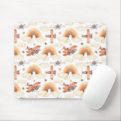 Cute Watercolor Rainbow Airplane Pattern マウスパッド (マウス)