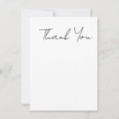 Cute Watercolor Script Botanical Cat サンキューカード (裏面)