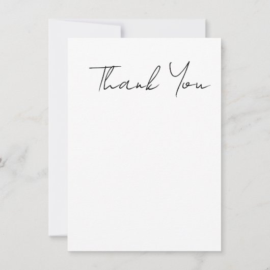 Cute Watercolor Script Botanical Cat サンキューカード (裏面)