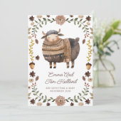 Cute Watercolor Sheep Pregnancy 案内状 (スタンド正面)