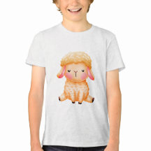 Cute Watercolor Sleeping Baby Lamb Illustration