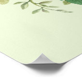 Cute Watercolor Sloth & Tropical Leaves ポスター (角)