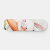 Cute Watercolor Spring Bunny Carrot スケートボード (横)