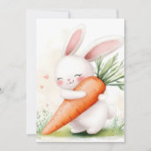 Cute Watercolor Spring Bunny Carrot 案内状 (正面)