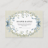 Cute Watercolor Squirrel Gingham Diaper Raffle  エンクロージャーカード (正面)