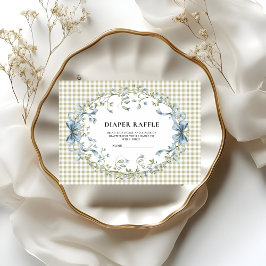 Cute Watercolor Squirrel Gingham Diaper Raffle  エンクロージャーカード