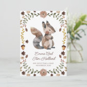 Cute Watercolor Squirrel Pregnancy 案内状 (スタンド正面)