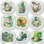 Cute Watercolor St. Patrick's Day Irish Set シール (正面)