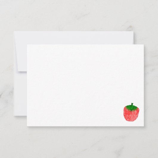 Cute Watercolor Strawberry Custom Blank ノートカード (正面)
