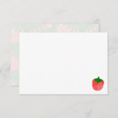 Cute Watercolor Strawberry Custom Blank ノートカード (正面/裏面)