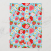 Cute Watercolor Strawberry Seamless Pattern 招待状 (正面)
