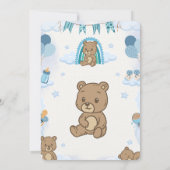 Cute Watercolor Teddy Bear Baby Shower Invitation 招待状 (裏面)