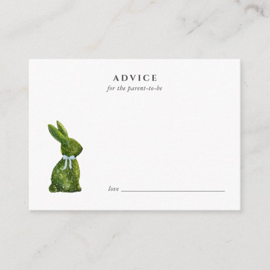 Cute watercolor topiary Rabbit Baby Advice card アドバイスカード (正面)