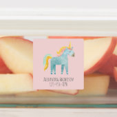 Cute Watercolor Unicorn Girl Name ラベル (貼付)