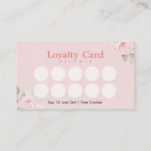 Cute Watercolor Whisk Pin Bakery Loyalty Rewards 名刺 (裏面)