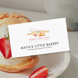 Cute Watercolor Whisk Pin Bakery Pastry Chef 名刺