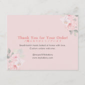 Cute Watercolor Whisk Pin Cake Care Instructions サンキューカード (裏面)