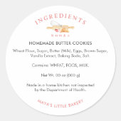 Cute Watercolor Whisk Pin Ingredient Product ラウンドシール (正面)