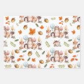 Cute Watercolor Woodland Animals ラッピングペーパーシート (正面2)