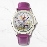 Cute Watercolor Woodland Fairy Butterfly Floral 腕時計<br><div class="desc">Cute Watercolor Woodland Fairy Butterfly Floral Kids Girly eWatch Watches features a cute woodland fairy with butterflies and flowers. Created by Evco Studio www.zazzle.com/store/evcostudio</div>