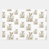 Cute watercolour baby animal alphabet Kangaroo ラッピングペーパーシート (正面2)