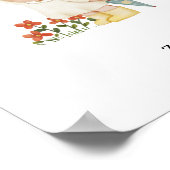 Cute Watercolour Bear With Umbrella Name Poster ポスター (角)