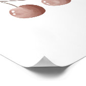 Cute Watercolour Cherry Fruit Nursery Poster ポスター (角)