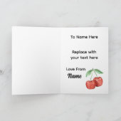 Cute Watercolour Cherry Valentine Card Anniversary カード (内部)