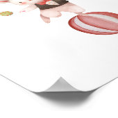 Cute Watercolour Circus Juggling Rabbit Nursery ポスター (角)