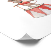 Cute Watercolour Circus Mouse Nursery ポスター (角)