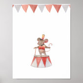 Cute Watercolour Circus Mouse Nursery ポスター (正面)