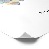 Cute Watercolour Elephant With Balloon Name ポスター (角)