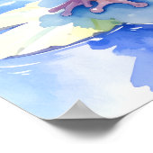 Cute Watercolour Fairy Frog | Girls Nursery Art ポスター (角)