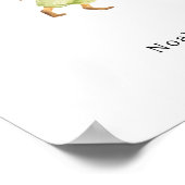 Cute Watercolour Fox With Balloons Name Poster ポスター (角)