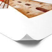 Cute Watercolour Mill Farm Windmill Poster ポスター (角)