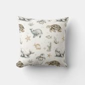 Cute Watercolour Ocean Baby Animals  クッション (正面)