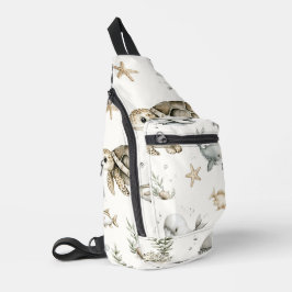 Cute Watercolour Ocean Baby Animals  スリングバッグ