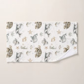 Cute Watercolour Ocean Baby Animals バスタオルセット (ハンドタオル)