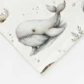 Cute Watercolour Ocean Baby Animals  フリースブランケット (角)