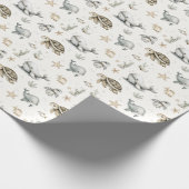 Cute Watercolour Ocean Baby Animals  ラッピングペーパー (角)