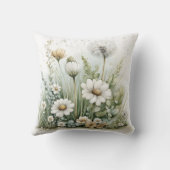 Cute watercolour of wild flowers and grasses  クッション (裏面)