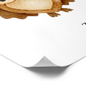 Cute Watercolour Owl Forest Animal Name Poster ポスター (角)