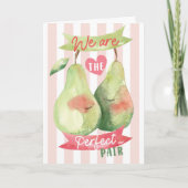 Cute Watercolour Pair Pear Valentine Anniversary カード (正面)